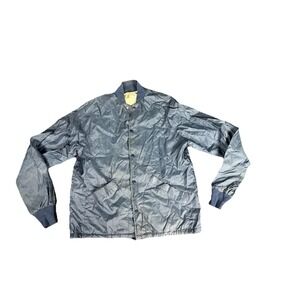 Vintage Fingerhut Fashions Coach Jacket Men's Medium Blue Ribbed Hem Long Sleeve